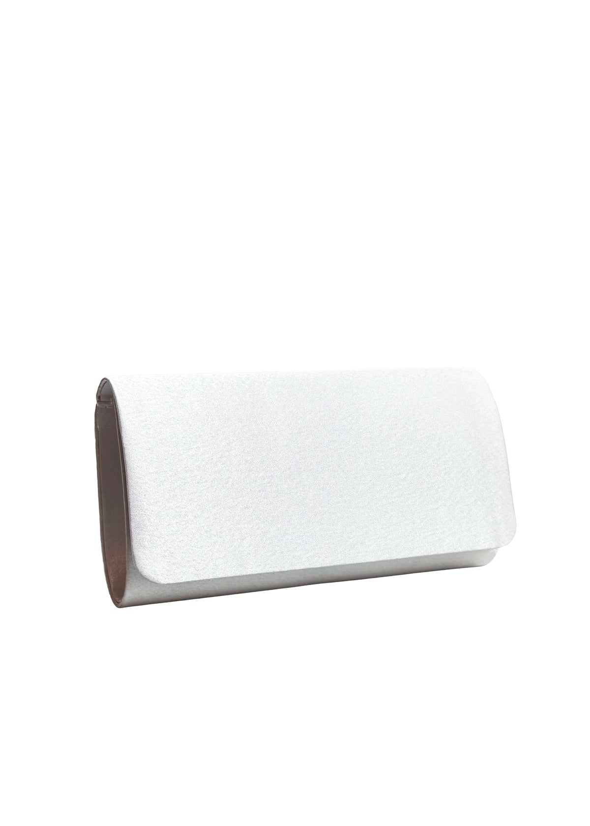 Women's evening bag - white satin, straight-line model