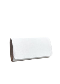 Women's evening bag - white satin, straight-line model