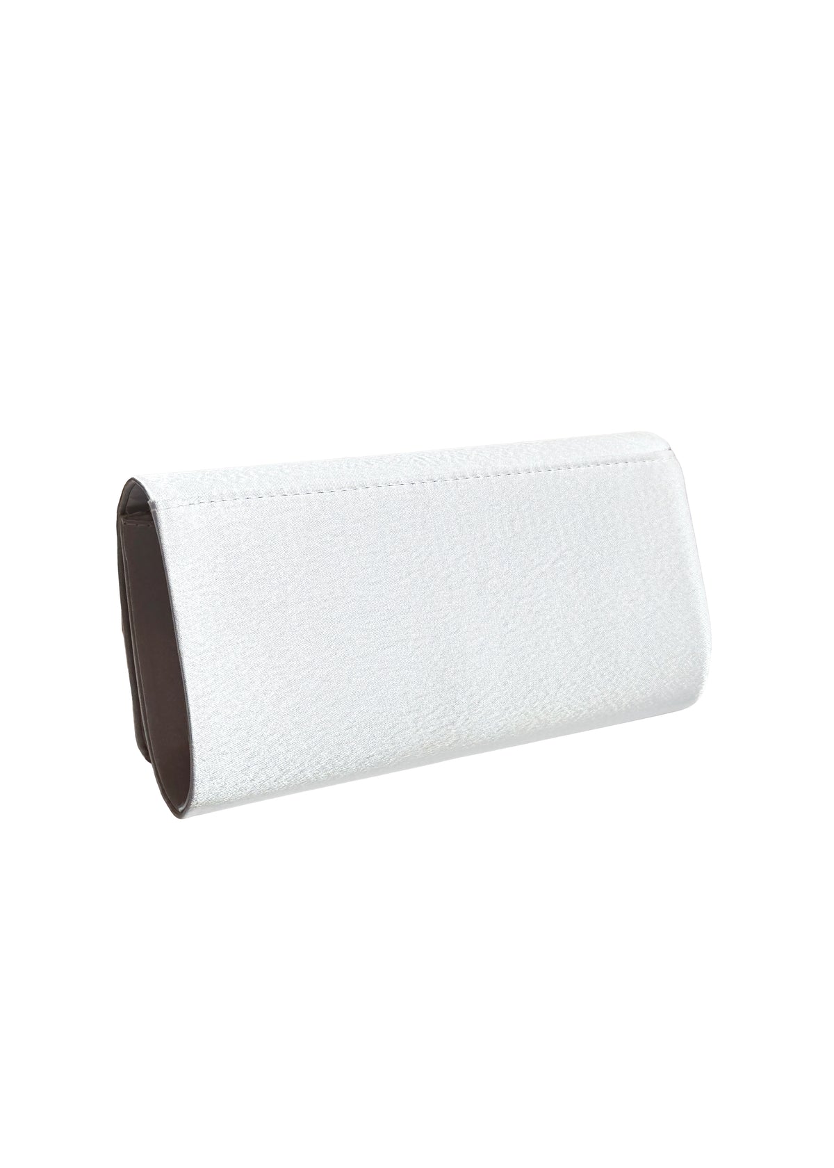 Women's evening bag - white satin, straight-line model