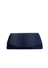 Women's Party Bag - Dark Blue Satin, Envelope Model