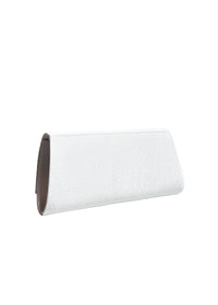 Women's evening bag - white satin, envelope model