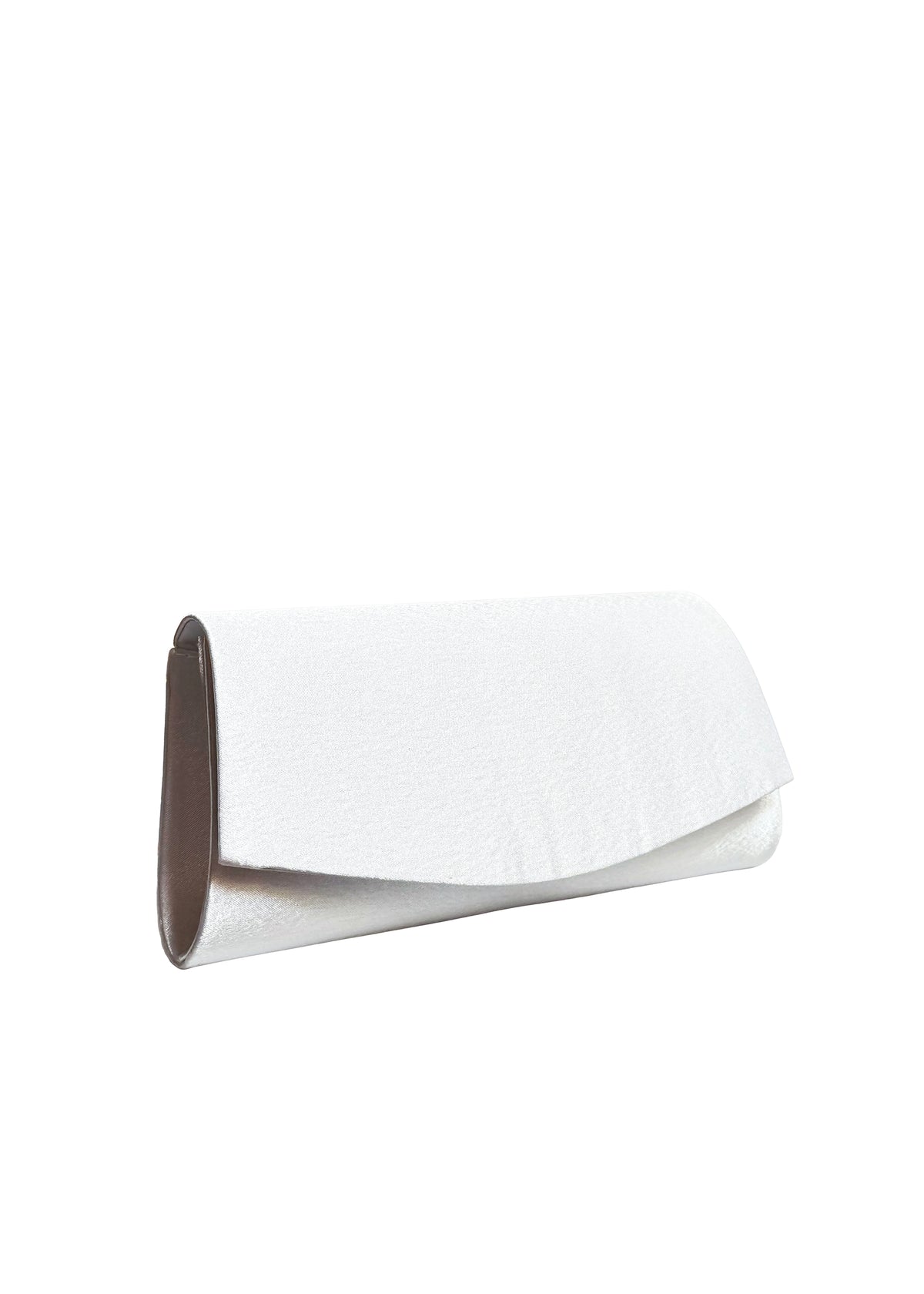 Women's evening bag - white satin, envelope model
