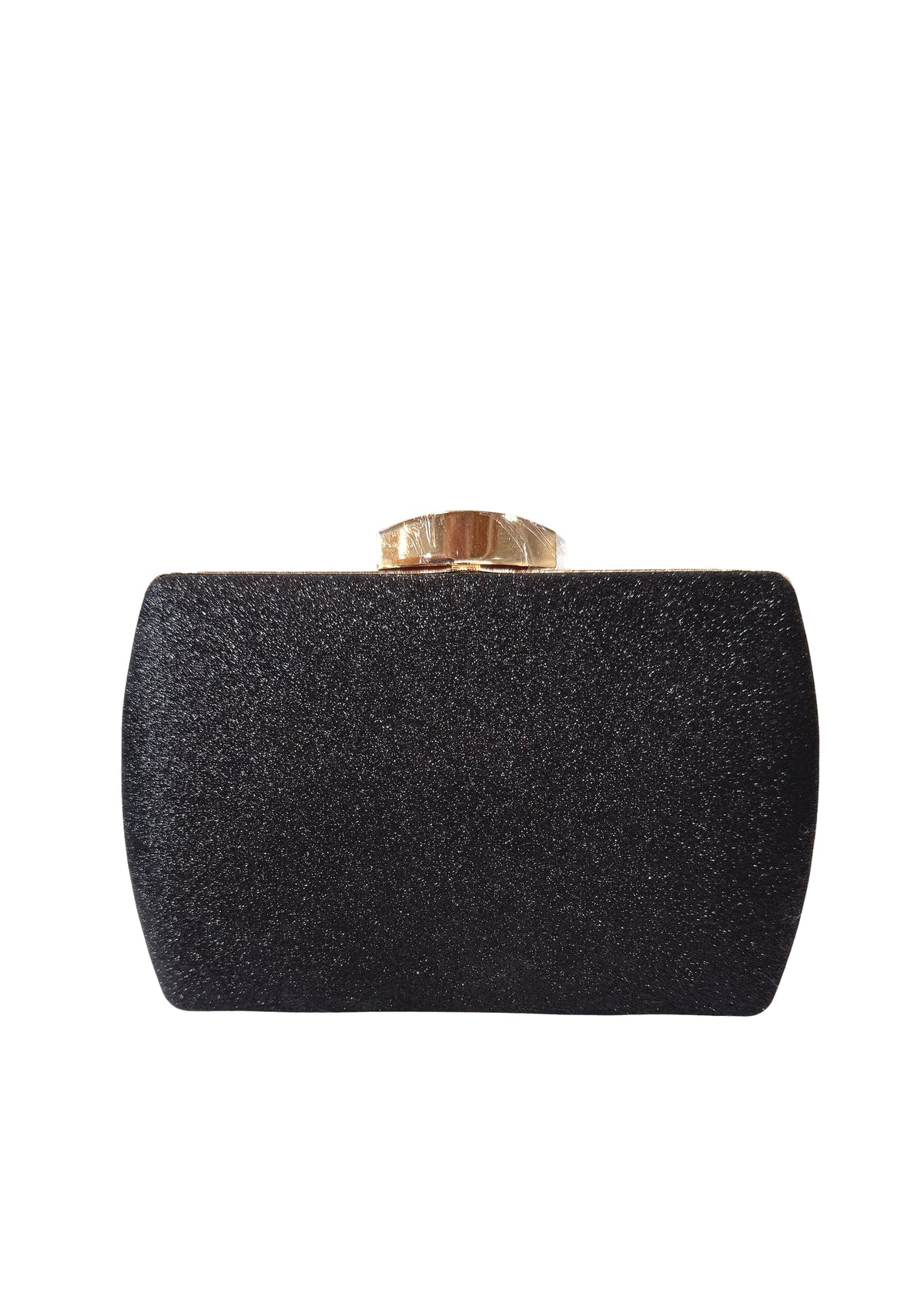 Women's Party Bag - Shimmering Black, Embossed Fabric