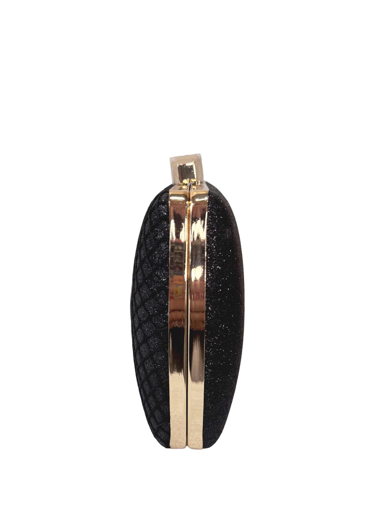 Women's Party Bag - Shimmering Black, Embossed Fabric