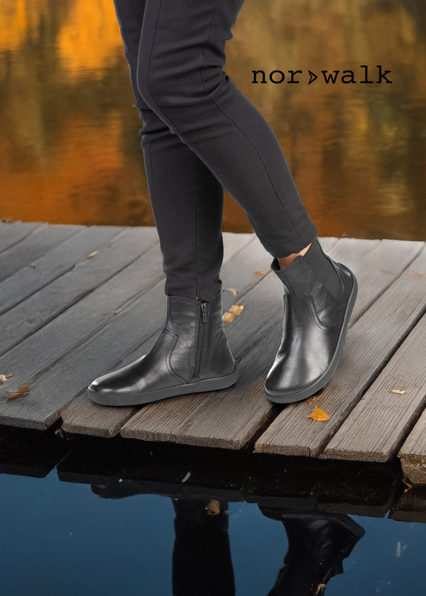 Barefoot shoes - Capella Chelsea ankle boots, black leather