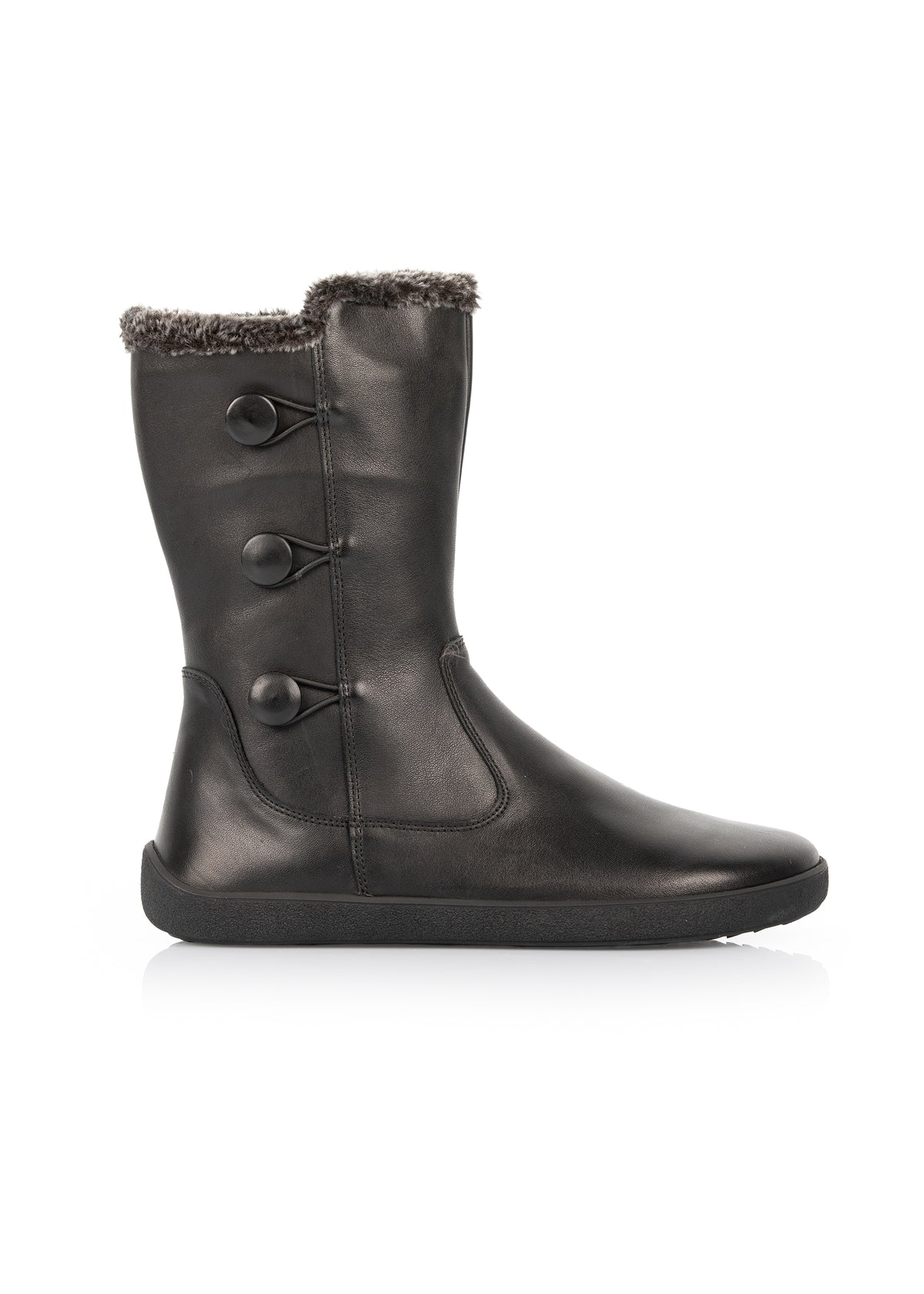 Paljasjalkakengät - Miram-saapikkaat, musta nahka