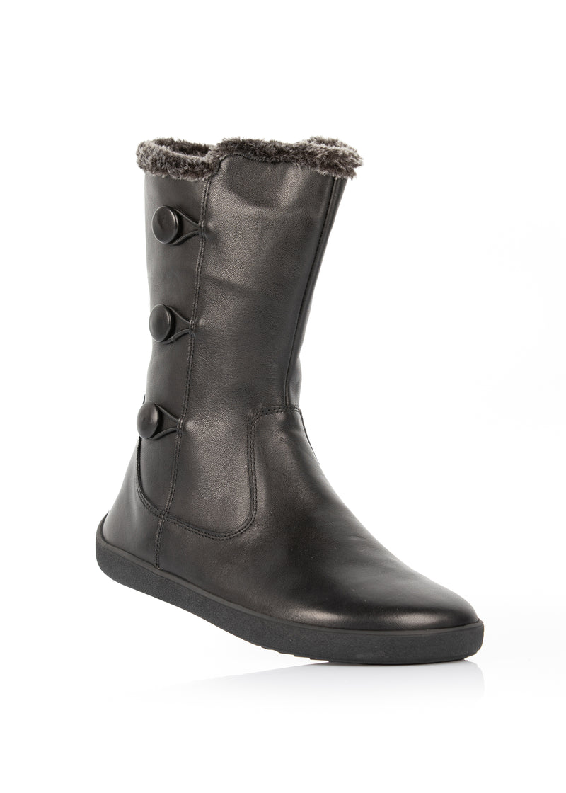 Paljasjalkakengät - Miram-saapikkaat, musta nahka