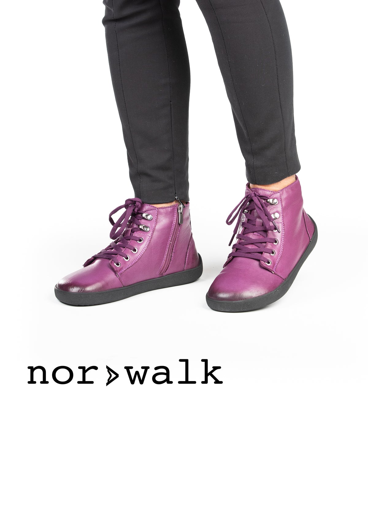 Paljasjalkakengät - Sirius-nilkkurit, violetti nahka