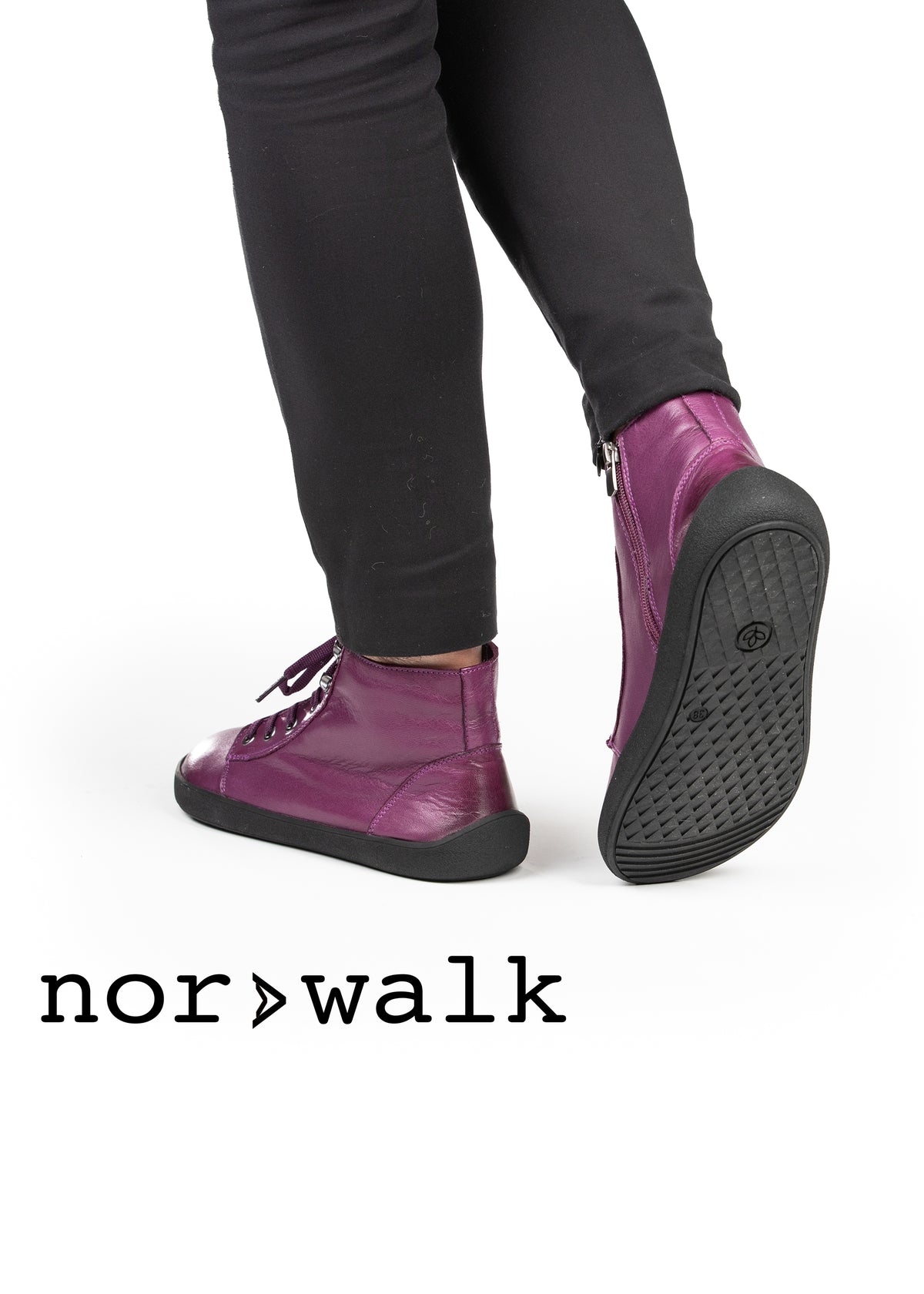 Paljasjalkakengät - Sirius-nilkkurit, violetti nahka