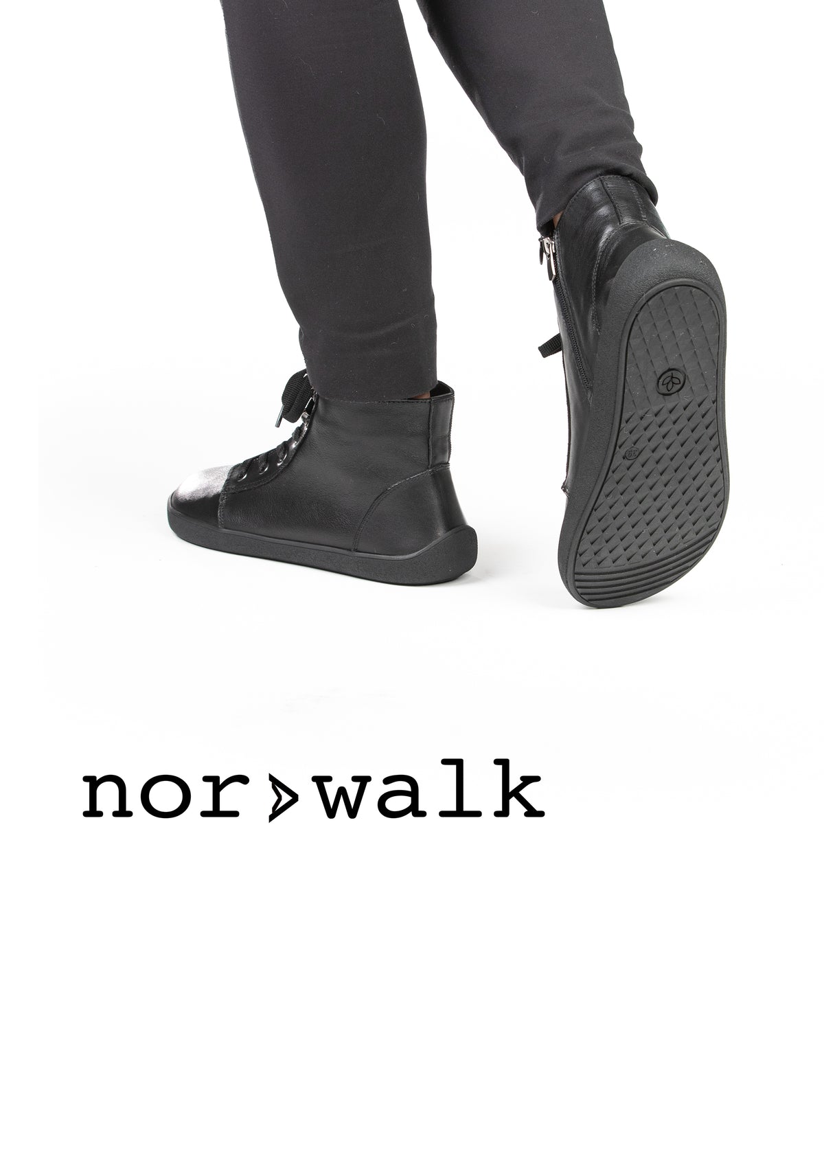 Paljasjalkakengät - Sirius-nilkkurit, musta nahka