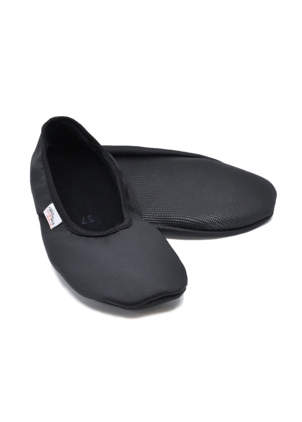 Hip-Hop Barfotaliknande gymnastikskor - svart läder (Större storlekar 33–46)