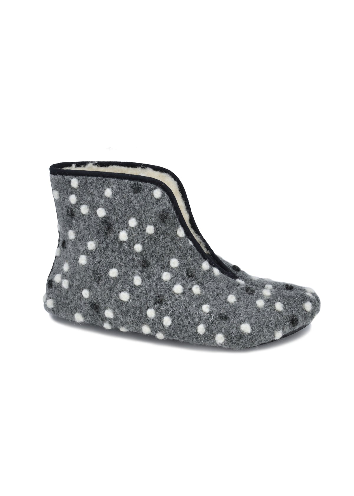 Trolla-villatohvelit - pilkullinen harmaa, lampaanvillavuori