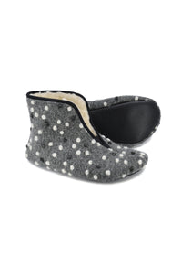 Trolla-villatohvelit - pilkullinen harmaa, lampaanvillavuori