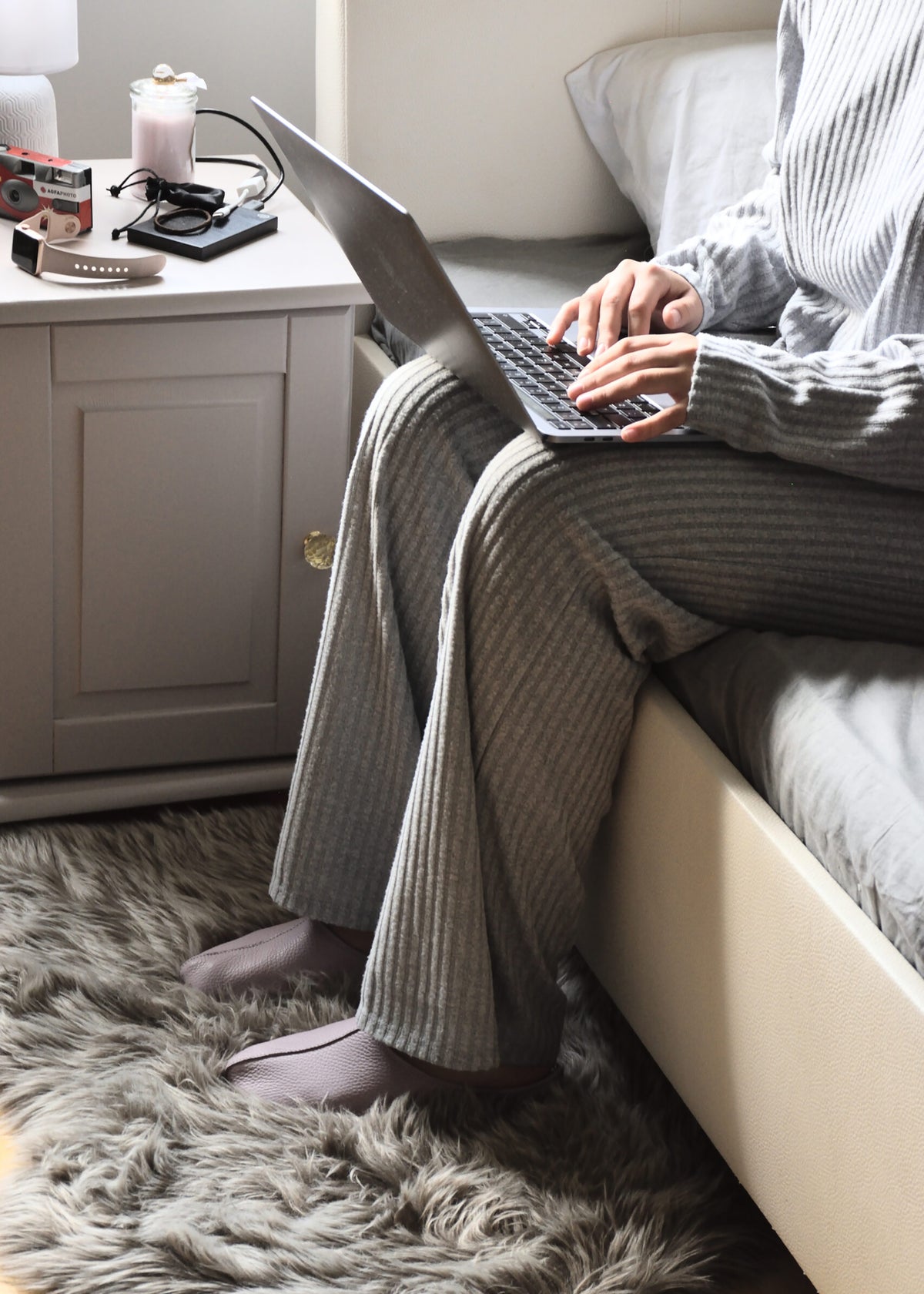 Sulbi-tohvelit - vaaleanvioletti nahka