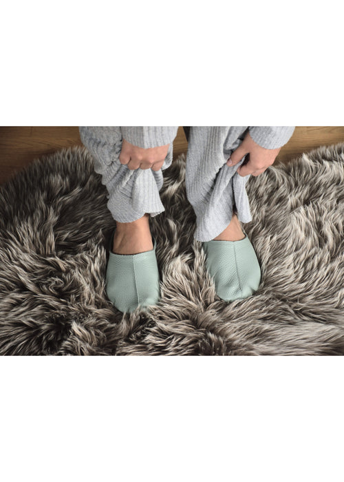 Sulbi-tohvelit - mintunvihreä nahka