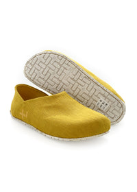 OTZ shoes - yellow linen fabric