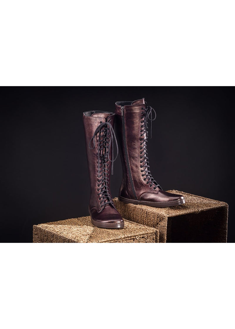 Barefoot Shoes, Lace Up Boots - Empire Chestnut