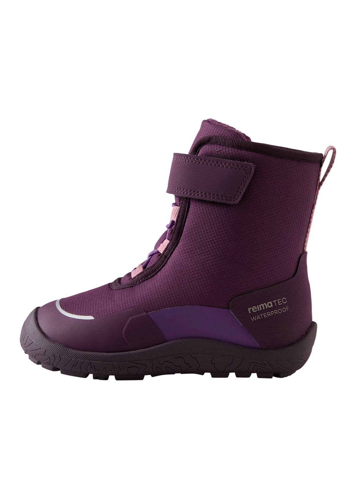 Lasten paljasjalkakengät - talvikengät, ReimaTec Talvella Kids, Deep Purple