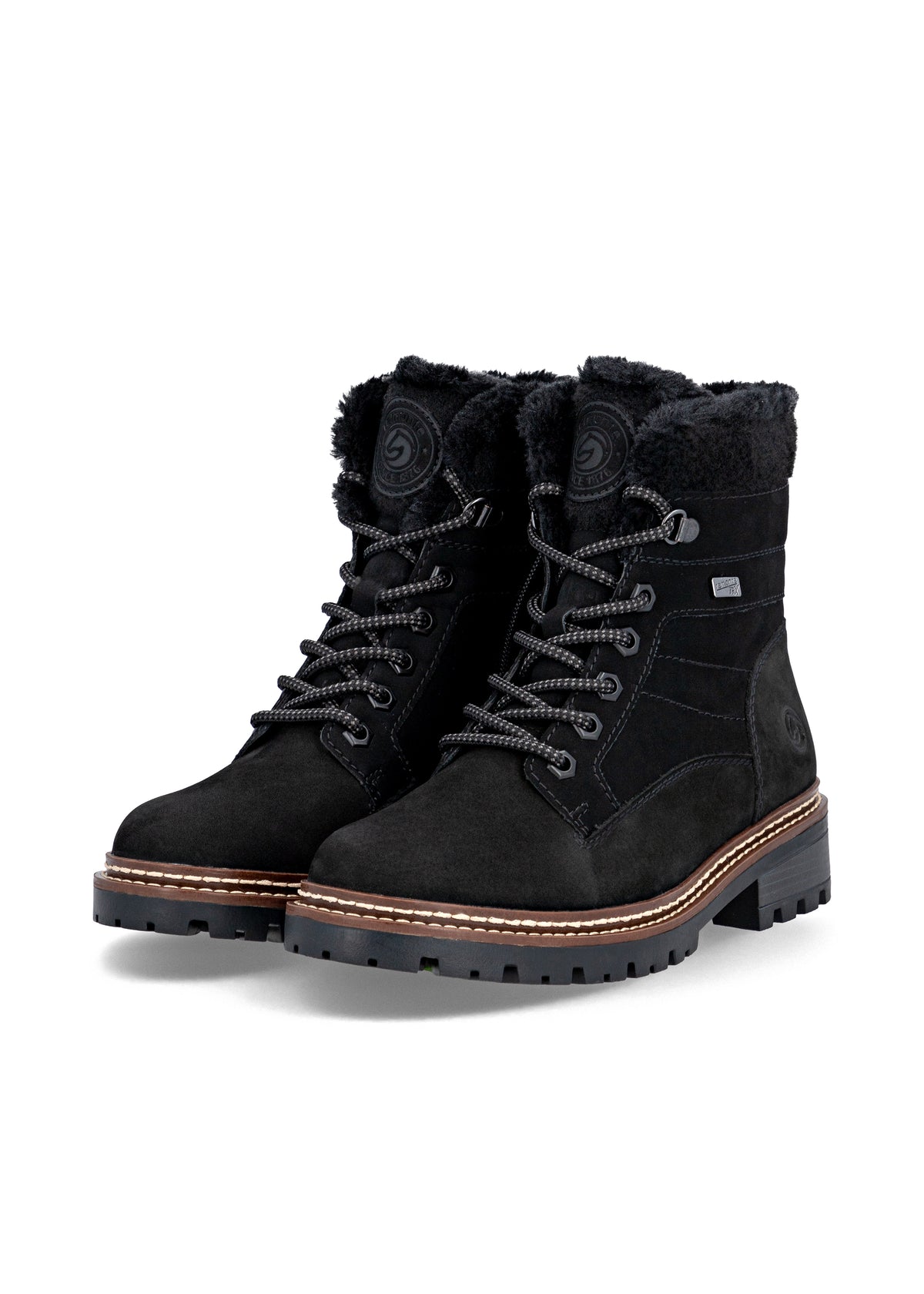 Varrelliset talvikengät kitkapohjalla - musta, Remonte-TEX