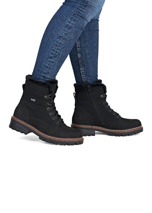 Varrelliset talvikengät kitkapohjalla - musta, Remonte-TEX