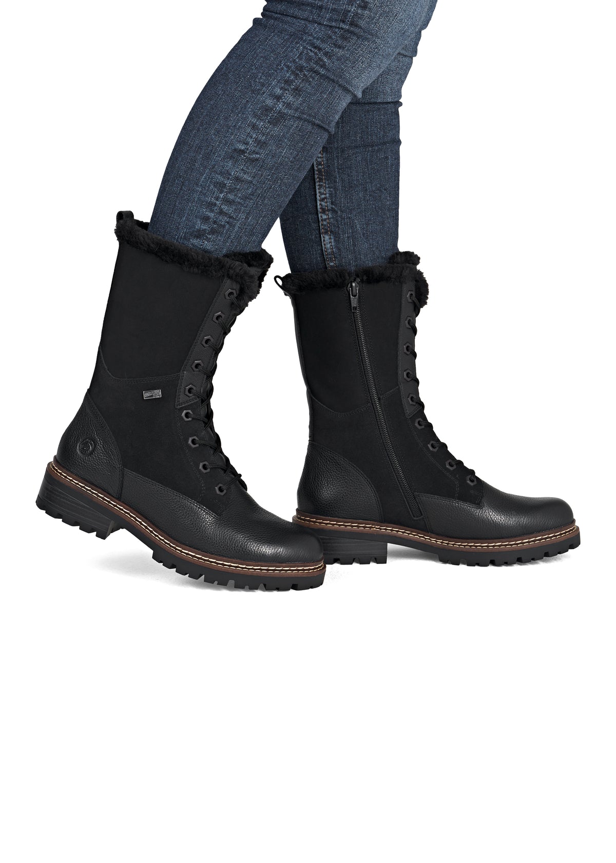 Winter shoes with friction sole - black, Remonte-TEX