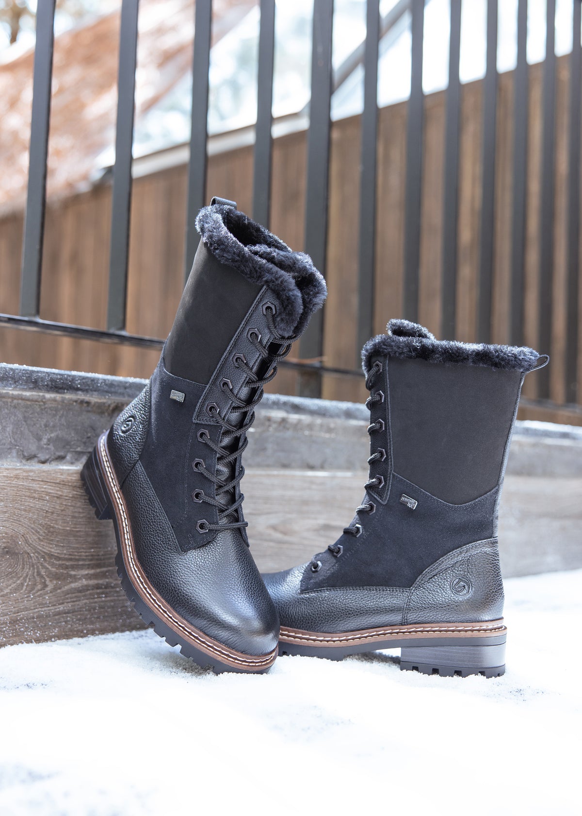 Winter shoes with friction sole - black, Remonte-TEX