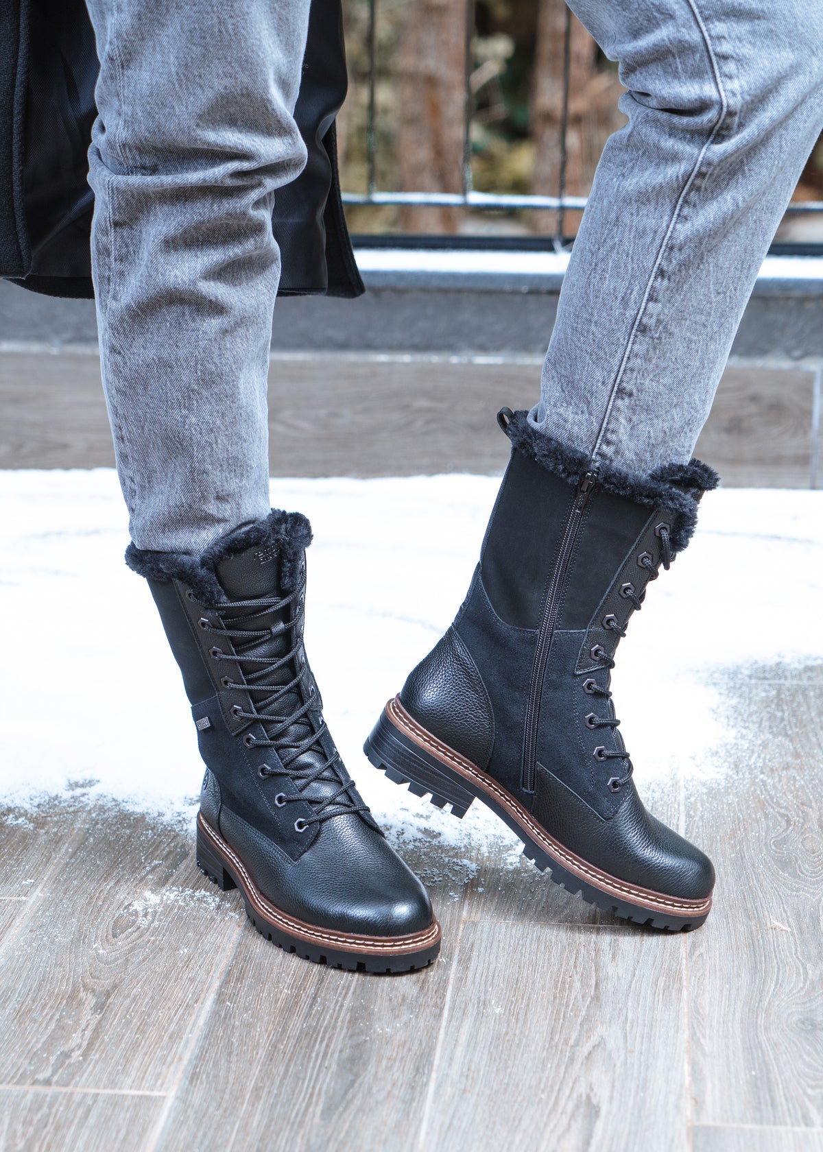 Winter shoes with friction sole - black, Remonte-TEX