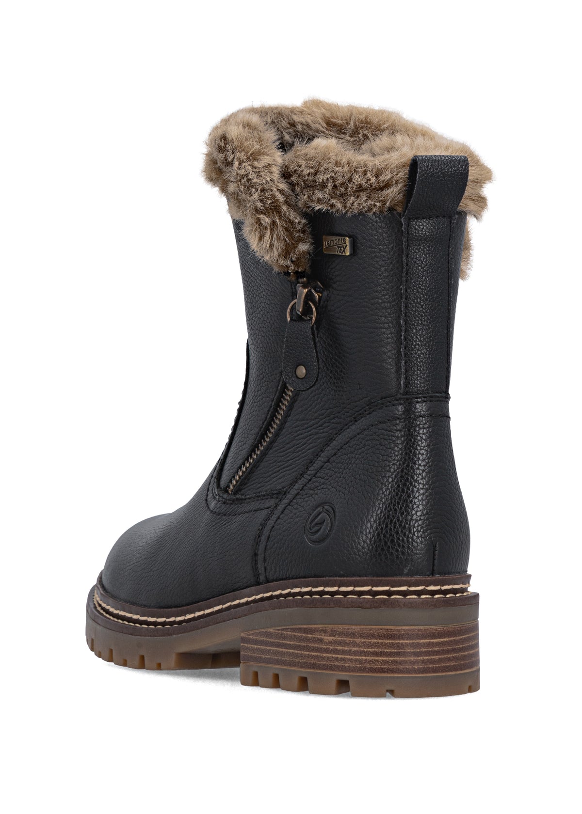 Talvikengät kitkapohjalla - musta nahka, Remonte-TEX