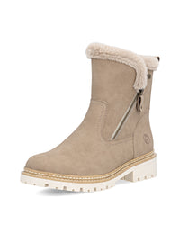 Winter shoes with grip sole - beige leather, Remonte-TEX