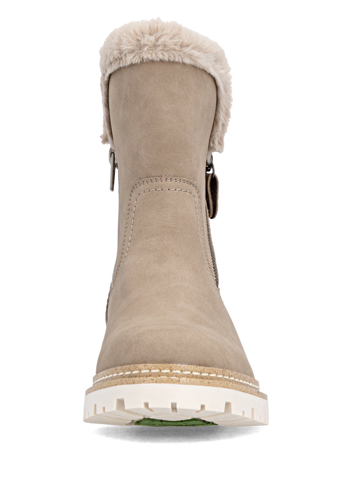 Winter shoes with grip sole - beige leather, Remonte-TEX