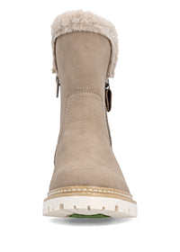 Winter shoes with grip sole - beige leather, Remonte-TEX