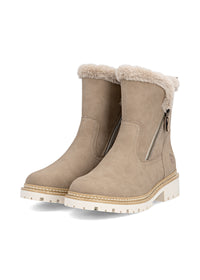 Winter shoes with grip sole - beige leather, Remonte-TEX