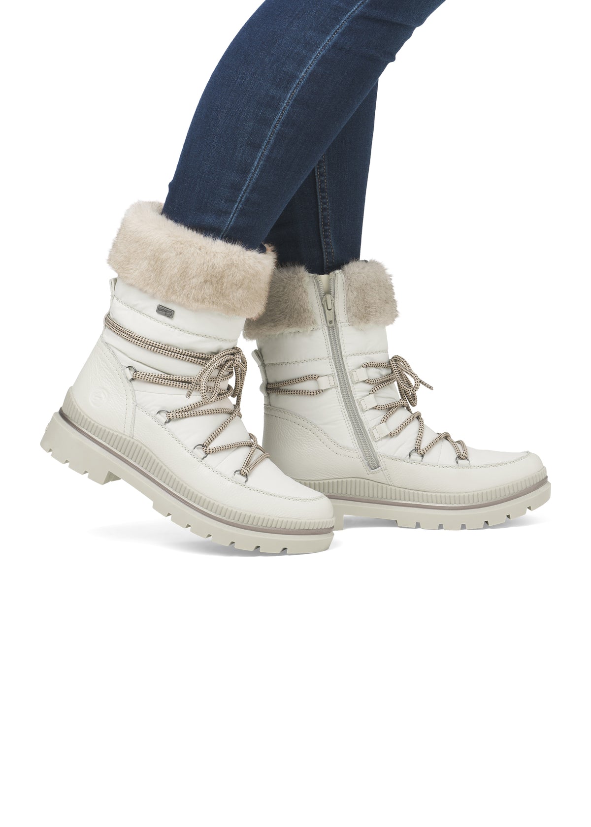 Winter ankle boots with friction sole - beige