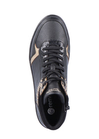 Sneakers med handtag - svart, guld zebra