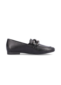 Loafers - black top leather, buckle decoration