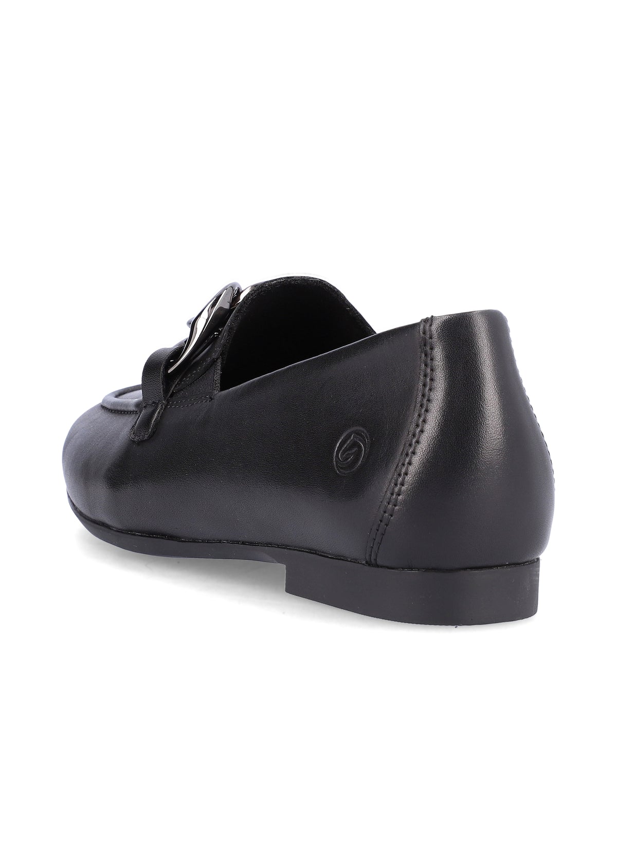 Loafers - svart toppläder, spänndekoration
