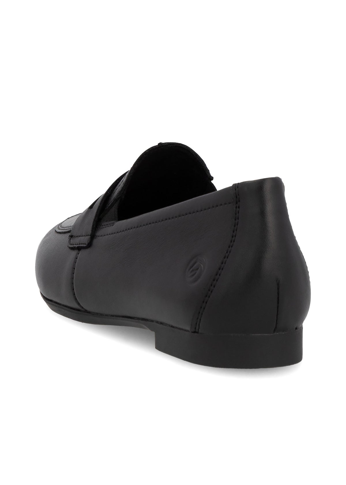 Loafers - black leather, loafer strap as decoration