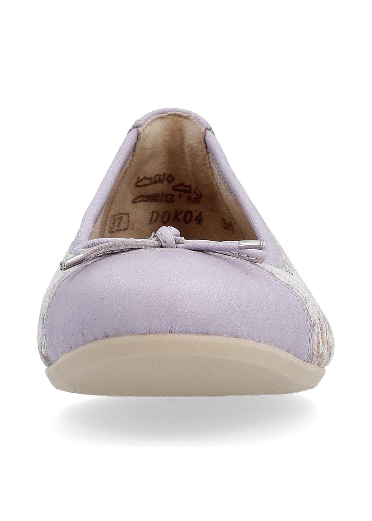 Ballerina shoes - light purple, floral patterns, bow decoration