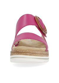 Stiletto sandals - pink, buckle decoration