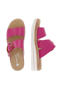 Stiletto sandals - pink, buckle decoration