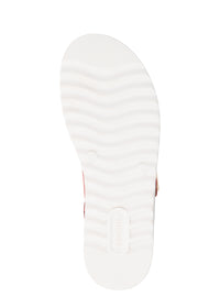 Sandaalit paksulla pohjalla - punainen nahka, tarraremmit