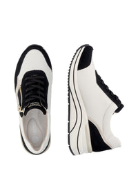 Kängor med kilklack - vit-beige-svart, vegansk