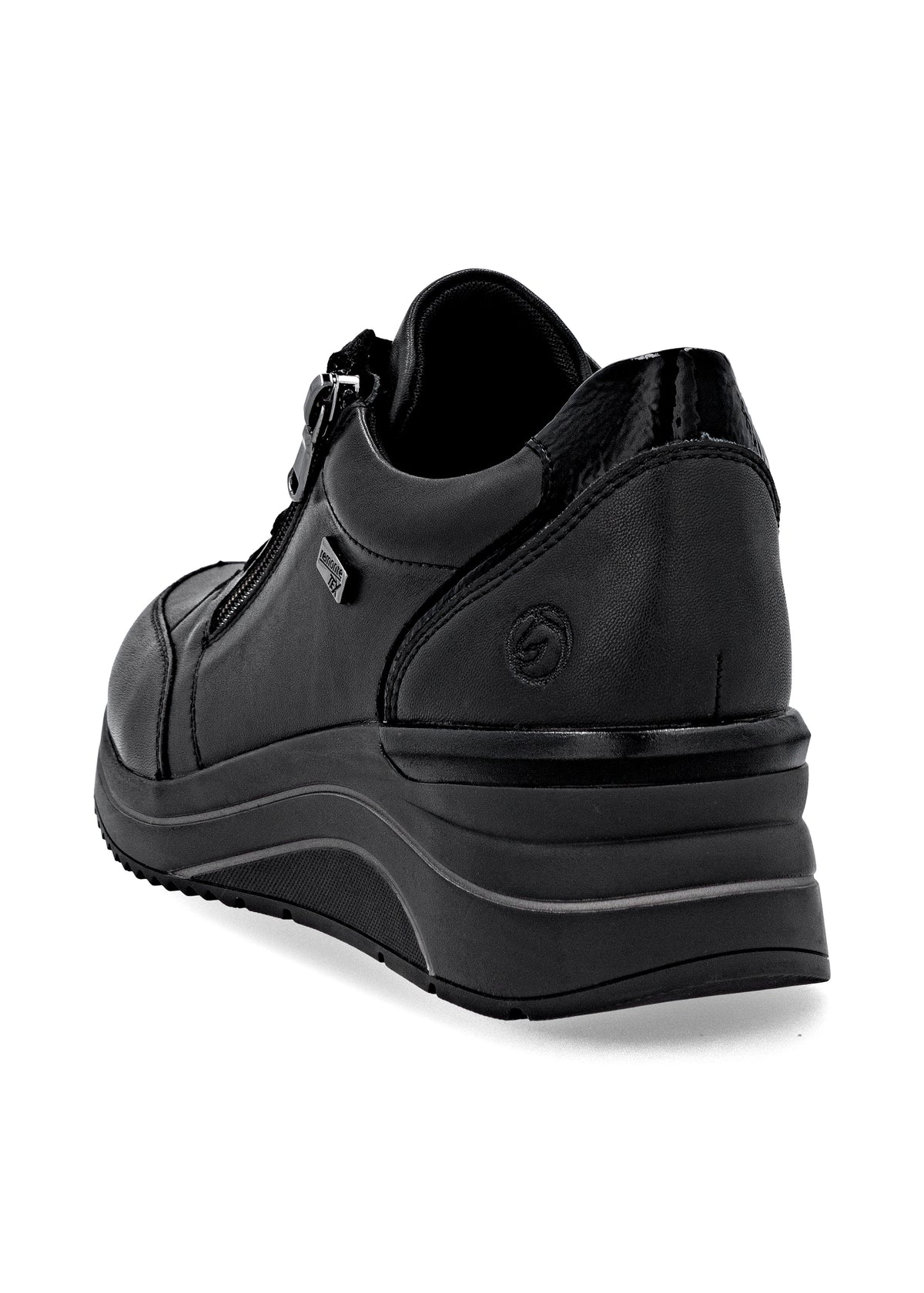 Tennarit kiilakorolla - musta nahka ja musta pohja, Remonte-TEX