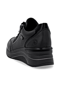 Tennarit kiilakorolla - musta nahka ja musta pohja, Remonte-TEX