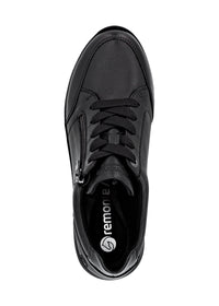 Tennarit kiilakorolla - musta nahka ja musta pohja, Remonte-TEX