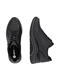 Tennarit kiilakorolla - musta nahka ja musta pohja, Remonte-TEX