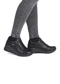 Tennarit kiilakorolla - musta nahka ja musta pohja, Remonte-TEX