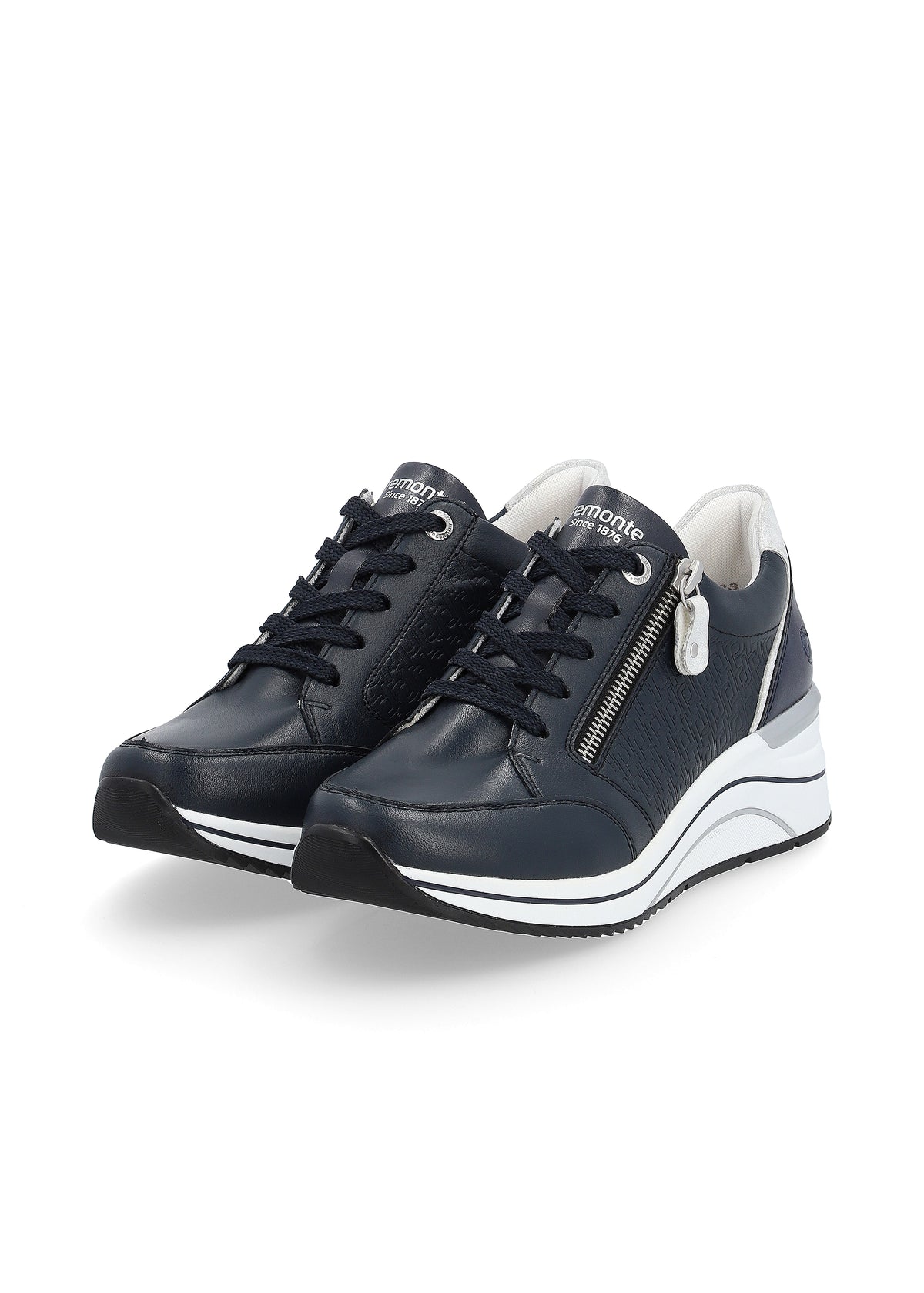 Sneakers with a wedge sole - dark blue