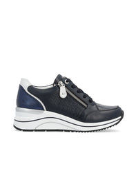Sneakers with a wedge sole - dark blue