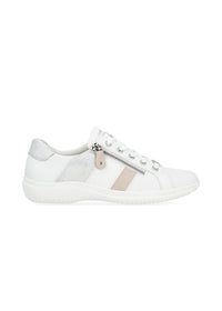 Lace-up Walking Shoes - light, beige and silver details
